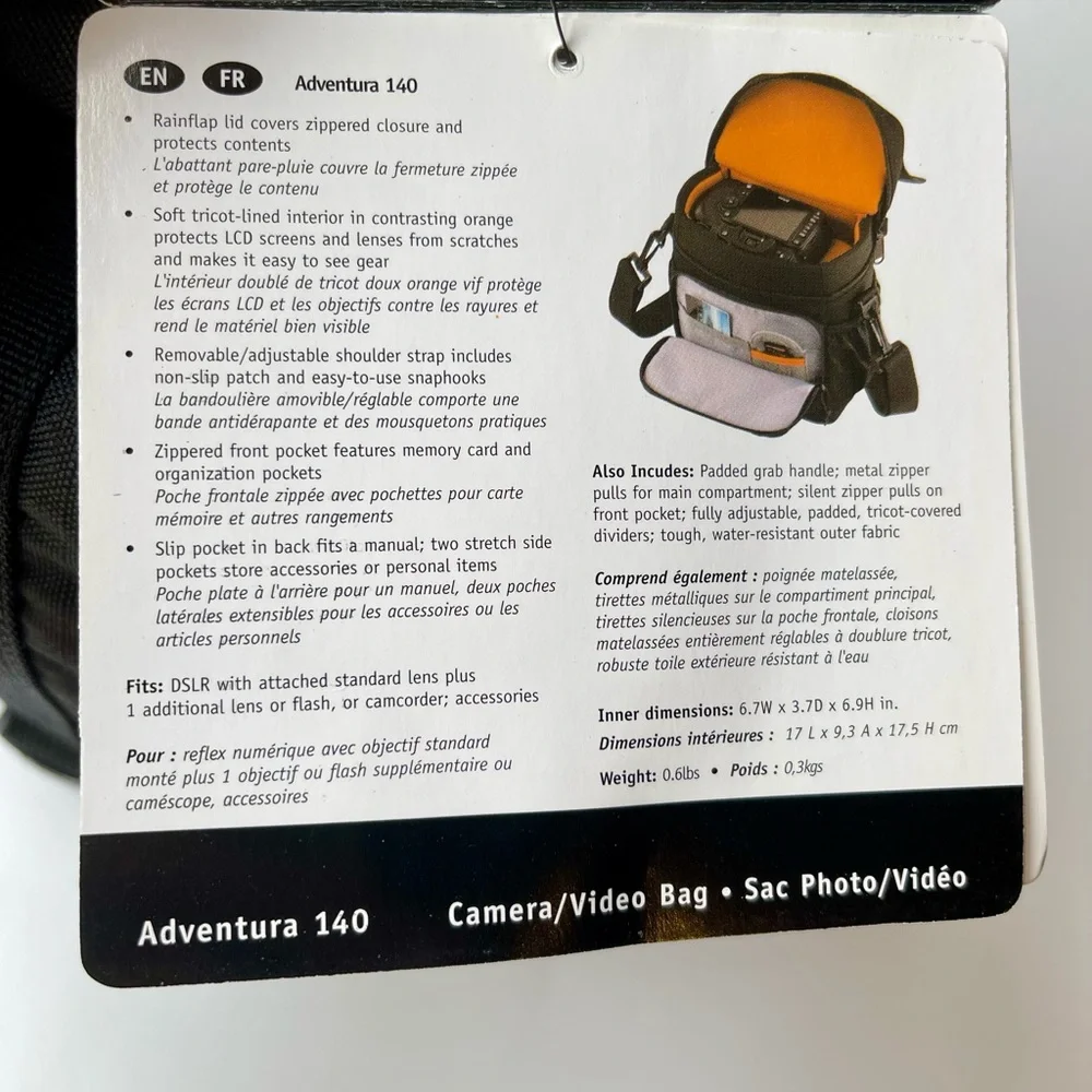 NWT- Lowepro Adventure 140 Camera Bag
